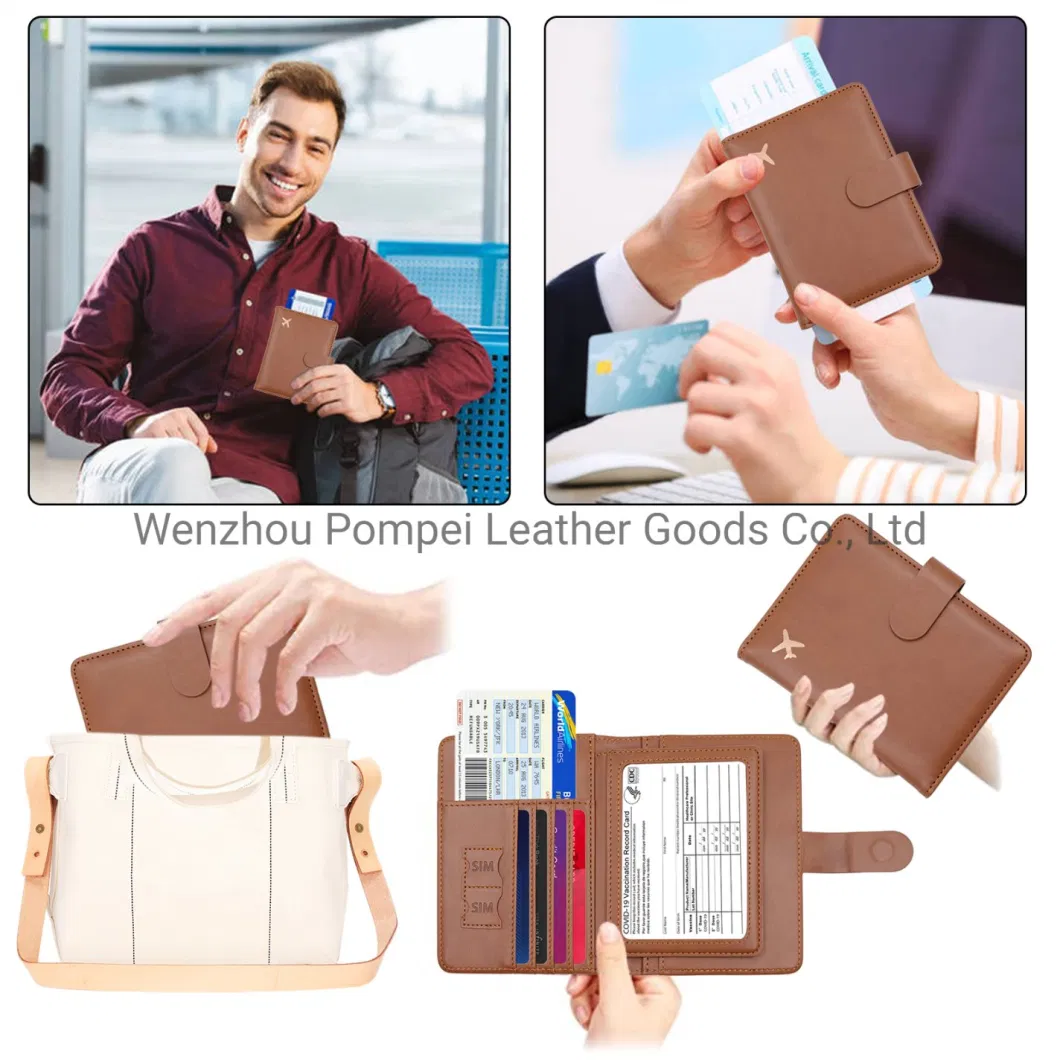 Amazon China Supplier Passport Holder Cover Wallet RFID Blocking Travel Document Holder Leather Card Case